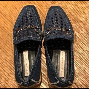 STELLA MCCARTNEY Denim Square-Toe Loafers